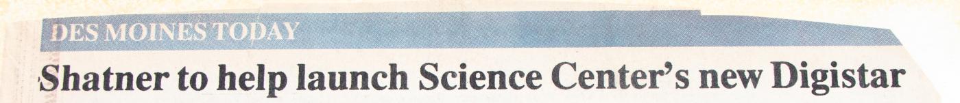 #SCI50th: Shatner cuts the ribbon to SCI's "new" planetarium in 1989